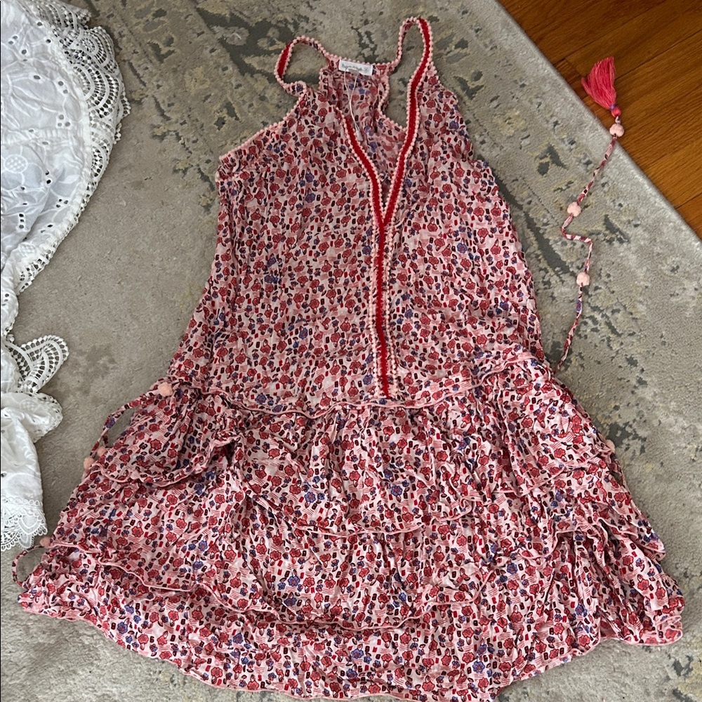Poupette St. Barth Pink and Red Floral Dress